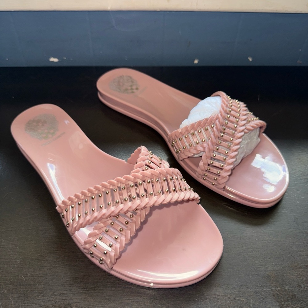 Vince Camuto Elegant Pink Studded Women's Slide Sandals
